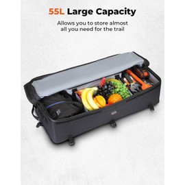 KEMIMOTO Upgrade ATV Storage Bag Rear Seat Gear Bag Four Wheeler Cargo Bag Thickened Cushion Back Seat for Passenger Compatible with Sportsman 450 500 570 Scrambler TRX FourTrax Outlander 570 Suzuki