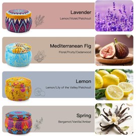 Candle Gift Set for Women, 4 Pack Long Lasting Lavender Scented Soy Candles, Aromatherapy Candles for Home Relaxation, Ideal Gift for Birthday, Thanksgiving, Mother's Day, Valentine's Day