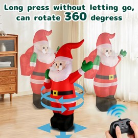 2.4GHz Remote Control Santa Claus, Christmas Inflatable Santa Claus Toys，Forward & Backward, Rechargeable Inflatable Santa Decoration Christmas Walking Toys Gifts for Boys and Girls 6-7 8-12