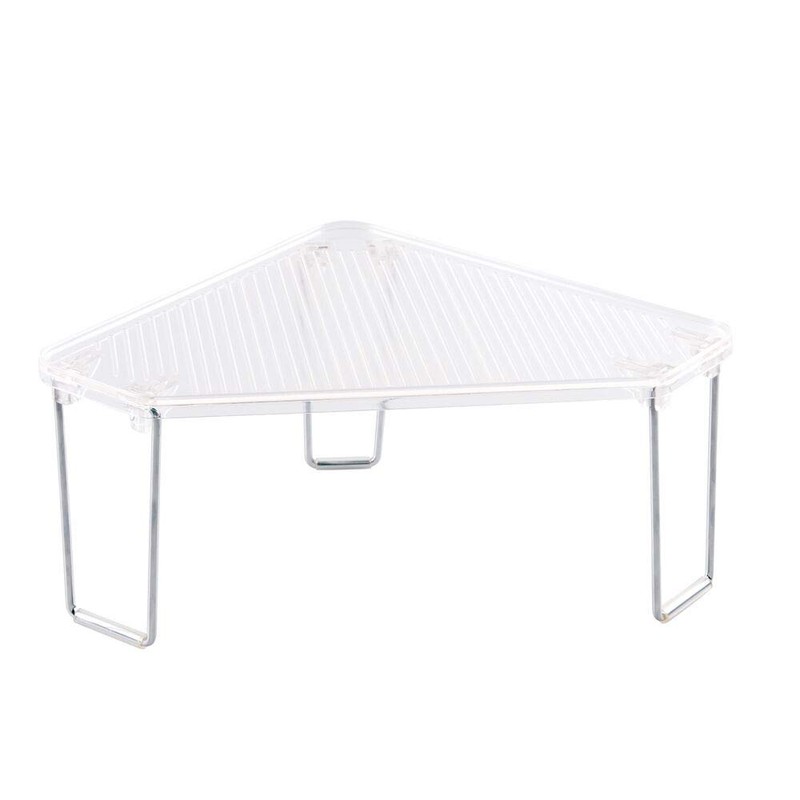 mDesign Plastic/Steel Corner Stackable Rack, Storage Organizer Shelf for Bathroom,