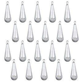 cailiya 20 Pieces Fishing Weights Kit, Shot Weights, Fishing Sinker, Pear Lead, Fishing Lead Sinker, Fishing Drop Shot Lead Set for Outdoor Fishing Tackle (30 g)