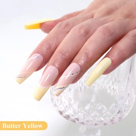 Imtiti Yellow Gel Nail Polish, Butter Yellow Nail Gel Polish High Gloss Soak Off UV LED Spring Summer Art Manicure Salon DIY Design 10ML