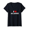 Damen I Love Alanie, Ich Liebe Alanie T-Shirt mit V-Ausschnitt