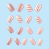 24 Pcs Christmas Pink Press on Nails Short Square -