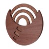 Wooden Disc Calendar Dark Brown Rotatable Disc Natural Wood Vintage