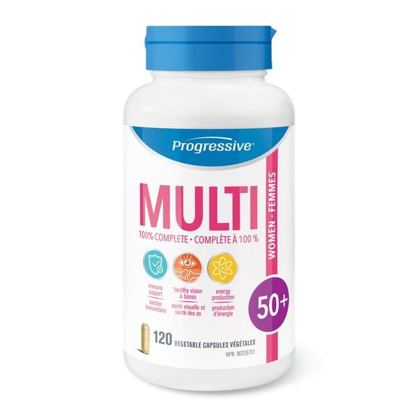 Progressive Multivitamin Women Fifty Plus, 120 vegetable capsules