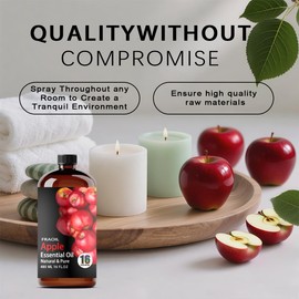 Apple Essential Oil, Apple Oil 16 Fl Oz 480 ML for Diffuser Humidifier Yoga Cleaning DIY Candle Soap Making Perfume Gift for Women Essential Oils FRAOIL (Apple 16 Fl Oz (Pack of 1))