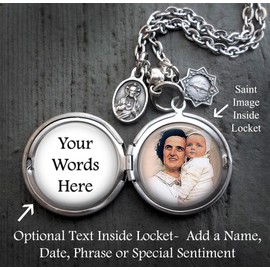 St. Gianna Molla Locket Necklace, Patron Saint Confirmation Gift, Italian Charms, Catholic Jewelry