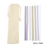 6PCS Openable Straws Silicone 9.8in Snap Washable Reusable Easy to