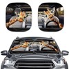 KEIAHUAN Funny Giraffe Driving Windshield Sun Shade for Car Foldable