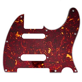 Musiclily Pro 8 Holes SS Guitar Tele Pickguard for USA/Mexico Fender Deluxe Nashville Telecaster Electric Guitar, 4Ply Vintage Tortoise