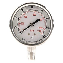 Pressure Gauge, Liquid Filled, 2-1/2 in