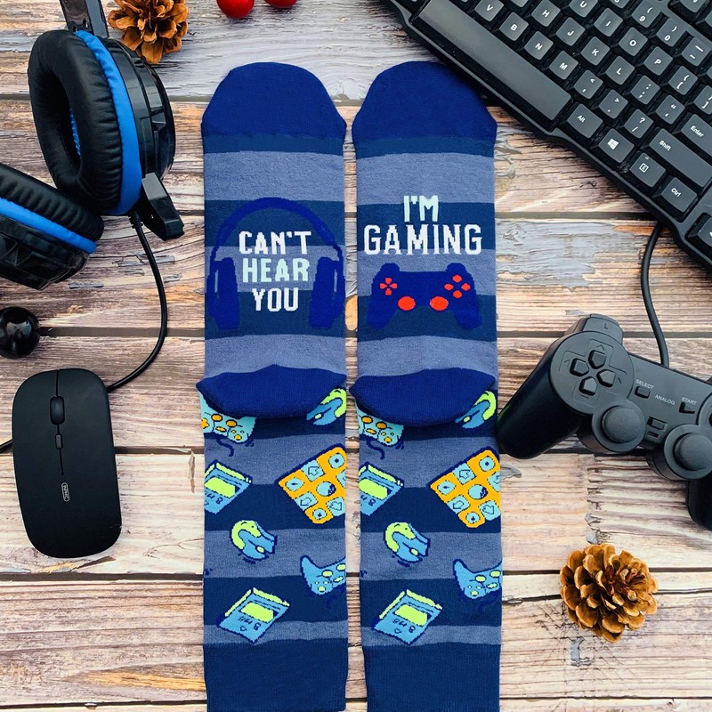 PanPacSight Gaming Socks for Men, Fun Mid-Calf Socks with Game