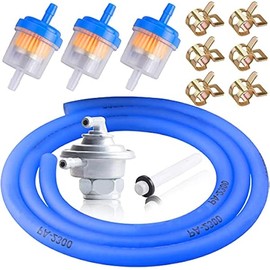 Gas Fuel Filter Hose Tube Line+Gas Fuel Switch Pump Valve Petcock fit for GY6 50cc 150cc 139QMB 157QMJ Scooter ATV Motorcycle TaoTao Twister Trailmaster Manco Tomberlin Go Kart Moped