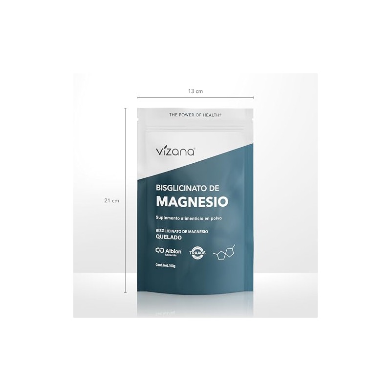 VIZANA NUTRITION | Bisglicinato de Magnesio en Polvo 100 gr.