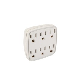 Polorized 6 Outlet Grounded Adapter Cord Protector 6 Outlet Wall Tap Spliter UL-Listed Electric Plug