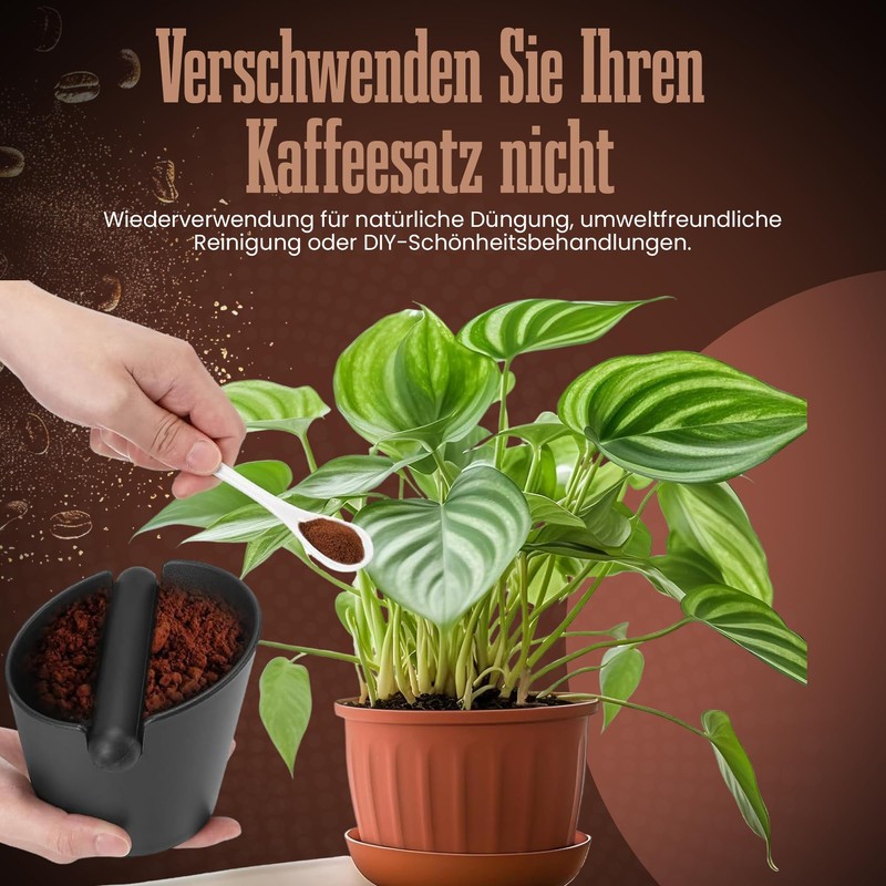 Muntel Coffee grounds container, knockbox, non-slip, 1.3 L, black