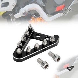 Motorcycle Rear Wheel Brake Pedal Step Plate CNC Aluminum for All 125-530cc Motorcycles from 2004-2010 Attach the Kick Plate with 2 Screws - Black
