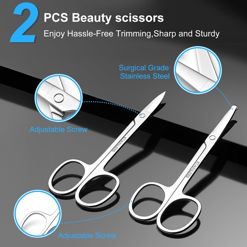 Men's and Women's Facial Hair Small Scissors, Eyebrow, Nose, Beard,