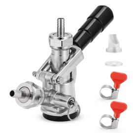 Keg Coupler 304 Stainless Steel Probe Sankey Keg Coupler D System Keg Tap for Kegerator 5/16 Barbs G5/8 Nuts US Sanke D Beer Coupler Beer Keg Coupler D Coupler Keg Tap for Beer