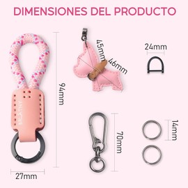 Llavero de Cuerda Trenzada, Llavero de Cuero PU Artesanal con Figura de Perrito – Cordón Antiextravío para Llaves de Coche, Cuerda Trenzada Portallaves, Rotación de 360