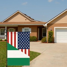 Nigeria USA Friendship Garden Flag,12x18 in Heavy Duty Nigerian Outdoor Banner for Patio Yard with Double Side