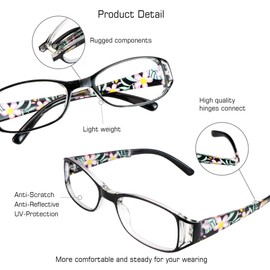 3 Pair Reading Glasses Foldable Readers with Blue Light Blocking lens Compact Folding Glasses for Women Reading Case Included