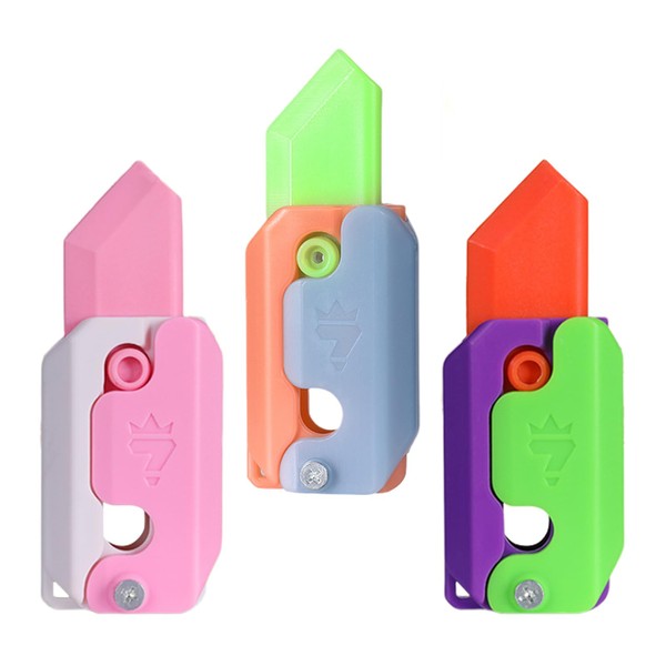 3D Gravity Dummy Knife, Glowing Toy, Knife, Toy, Hand Spinner, Retractable Knife, Toy, Stress Relief, Squeeze Sword, Toy, Kids, Toy Knife (Classic Model)