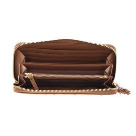 Coccinelle Tassel Ostrich Zip Around Wallet Nocciola, Nocciola, Classic