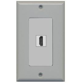 RiteAV HDMI 2.1 Wall Plate 1 Gang Decorative - 1 Port - Gray