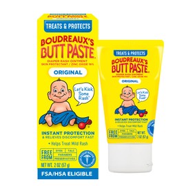 Boudreaux's Butt Paste Original Diaper Rash Cream, Ointment for Baby, 2 oz Tube
