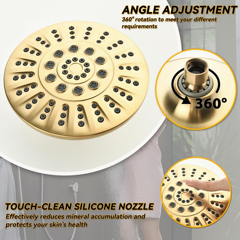 Shower Tub Faucet Sets Complete with Diverter, 5 Spray Settings,