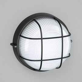 ledscom.de Feuchtraumleuchte, Kellerleuchte KERU, rund, schwarz, IP44, inkl. GX53 LED, 1212lm, weiß