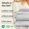 3 Piece Striped Sheets for Twin Size Bed – Luxury