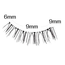 Cozy Honpo 3D EYES Eyelash 06 Light Accents (Facing with Double End), Black, 3 Pairs (x1)