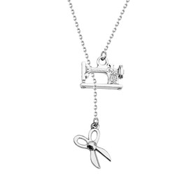 MAOFAED Sewing Gift Idea Sewing Lover Gift Quilting Gift Tailor Gift Sewing Machine Y Necklace For Girls Women (sewing necklaceCA)