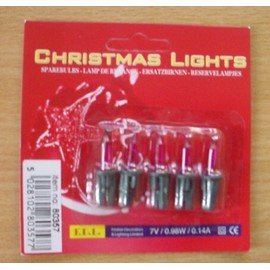 Pack of 5 Spare Purple Push in Fairy Bulbs - 7v 0.98w 0.14a (S24)