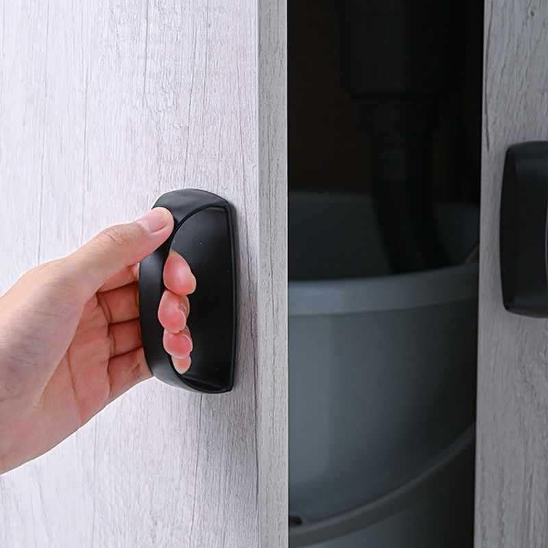 2Pcs White Self-Stick Instant Cabinet Handle Pulls Drawer Pull Helper