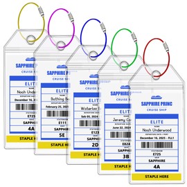 Princess Cruise Luggage Tag Holders，Clear Cruise Luggage Tag Holder Zip Seal with Steel Loops，Fits Printed (Not Mailed) Norwegian Cruise Line Ships & Tags for Cruises in, 2026 & 2027