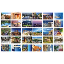 HOSTEESSCHOICE Travel postcards,Set of 30 Post cards variety pack depicting from Around the World Famous Travel Sites,Assorted Postcards Bulk, 4 x 6 -Athens