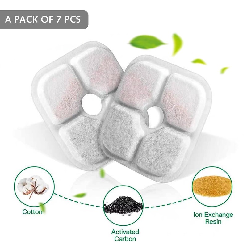 7pcs Cat Water Fountain Filters, Replacement Pet Filters