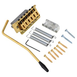 BQLZR Gold Tremolo Saddle Guitar Bridge Set For Electric Guitar Replacement Parts with Wrench