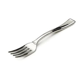 4" Silver Plastic Mini Tasted Fork (36 Pieces)