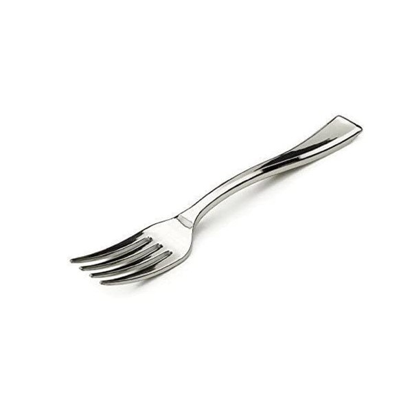 4" Silver Plastic Mini Tasted Fork (36 Pieces)