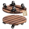 Idzo 2pack 14Inch Wood Plant Caddy With Wheels Heavy Duty