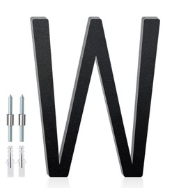 SpNo1-MS 3 Inch Floating Aluminum House Address Numbers Letters, Modern Metal House Numbers for Outside, Black Metal Door Address Letter and Number for Home Garden Office Apartment (W)