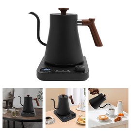 Sallurmose Electric Gooseneck Kettle with Adjustable Temperature Control,1200W Quick Heating,0.24 Gal Corded Electric Water Boiler for Coffee,Tea,Baby Formula (Black)