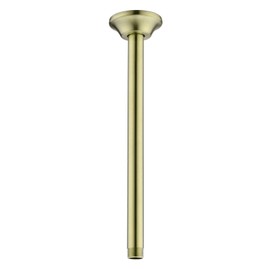 BESTILL 12 Inch Ceiling Mount Rain Shower Head Arm and Flange, Brushed Gold