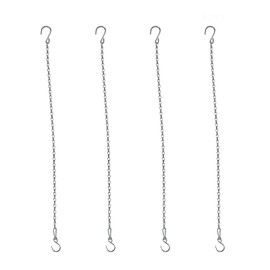 Chain for Hanging Plants,25 Inch Silver Hanging Chain,Hanging Basket Chain Kits with Hooks for Bird Feeder Hanging Plant Extender Porch Wind Chime (Silver, 25 Inch-4PCS)
