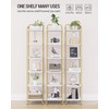 Hzuaneri Bookcase Bookshelf, 6-Tier Narrow Book Shelf, Industrial Coner Shelf